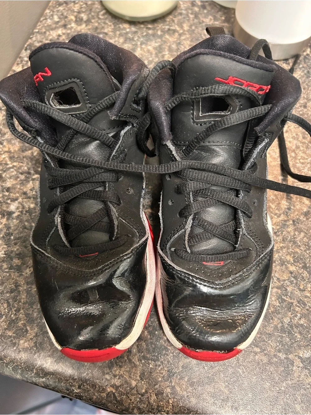 Kids Black and Red Jordans